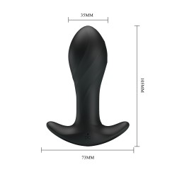Party Up korek analny wibrujący silikonowy ładowany usb kolor czarny Keith
