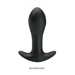 Party Up korek analny wibrujący silikonowy ładowany usb kolor czarny Keith