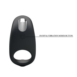 Party Up pierścień erekcyjny wibrujący silikonowy ładowany usb kolor czarny King