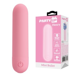Party Up wibrator mini typ bullet ładowany usb kolor pudrowy różowy Henry