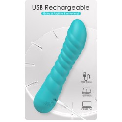 Party Up wibrator silikonowy ładowany usb kolor turkusowy Jaylei