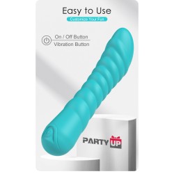 Party Up wibrator silikonowy ładowany usb kolor turkusowy Jaylei