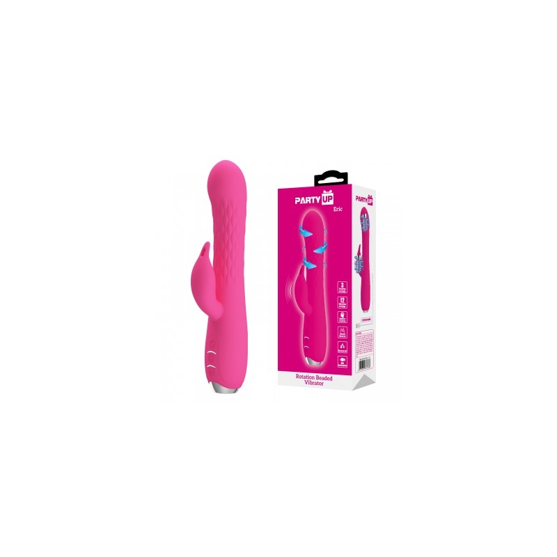 Party Up wibrator silikonowy typ króliczek ładowany usb kolor różowy Eric