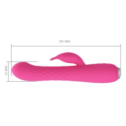 Party Up wibrator silikonowy typ króliczek ładowany usb kolor różowy Eric