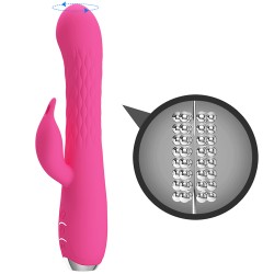 Party Up wibrator silikonowy typ króliczek ładowany usb kolor różowy Eric