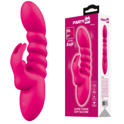 Party Up wibrator silikonowy typ króliczek ładowany usb kolor różowy Bryunlun