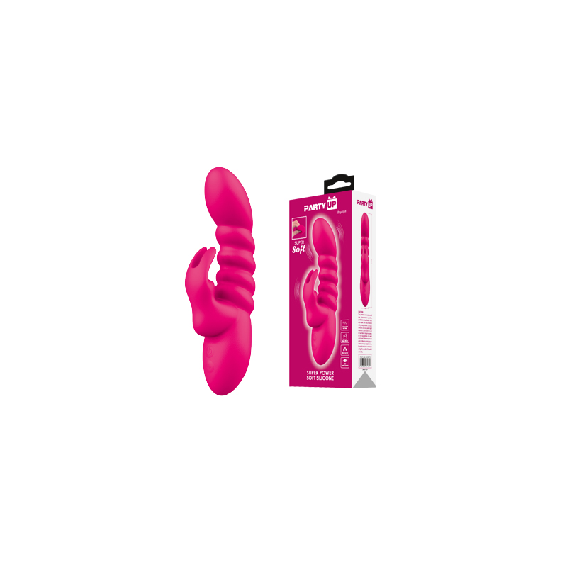Party Up wibrator silikonowy typ króliczek ładowany usb kolor różowy Bryunlun