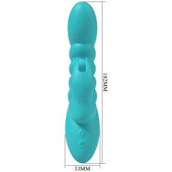 Party Up wibrator silikonowy typ króliczek ładowany usb kolor turkusowy Bryunlun