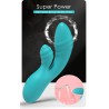 Party Up wibrator silikonowy typ króliczek ładowany usb kolor turkusowy Dalida
