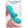 Party Up wibrator silikonowy typ króliczek ładowany usb kolor turkusowy Dalida