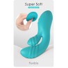 Party Up wibrator silikonowy typ króliczek ładowany usb kolor turkusowy Dalida