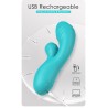 Party Up wibrator silikonowy typ króliczek ładowany usb kolor turkusowy Dalida