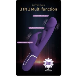 Party Up wibrator silikonowy typ króliczek ładowany usb kolor fioletowy David