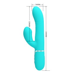 Party Up wibrator silikonowy typ króliczek ładowany usb kolor turkusowy Paul