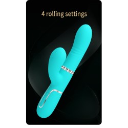 Party Up wibrator silikonowy typ króliczek ładowany usb kolor turkusowy Paul