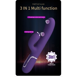 Party Up wibrator silikonowy typ króliczek ładowany usb kolor fioletowy Alan