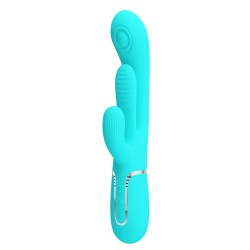 Party Up wibrator silikonowy typ króliczek ładowany usb kolor turkusowy Andy