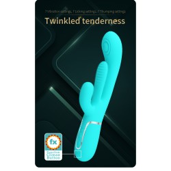 Party Up wibrator silikonowy typ króliczek ładowany usb kolor turkusowy Andy