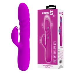 Party Up wibrator silikonowy typ króliczek ładowany usb kolor fioletowy Bob