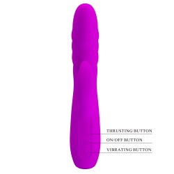 Party Up wibrator silikonowy typ króliczek ładowany usb kolor fioletowy Bob