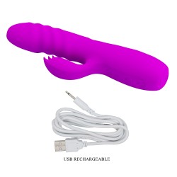 Party Up wibrator silikonowy typ króliczek ładowany usb kolor fioletowy Bob