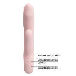 Party Up wibrator silikonowy typ króliczek ładowany usb kolor pudrowy różowy Dave