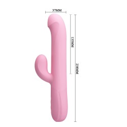 Party Up wibrator silikonowy typ króliczek ładowany usb kolor pudrowy różowy Dean