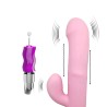 Party Up wibrator silikonowy typ króliczek ładowany usb kolor pudrowy różowy Dean