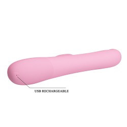 Party Up wibrator silikonowy typ króliczek ładowany usb kolor pudrowy różowy Dean