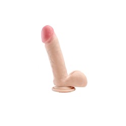 Simple Pleasure dildo z wbudowanym kręgosłupem cyberskóra kolor cielisty 20cm