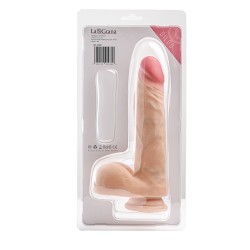 Simple Pleasure dildo z wbudowanym kręgosłupem cyberskóra kolor cielisty 23 cm