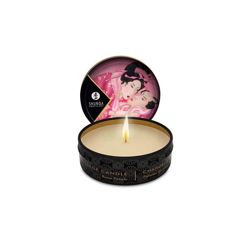 Shunga mini massage candle aphrodisia roses petals