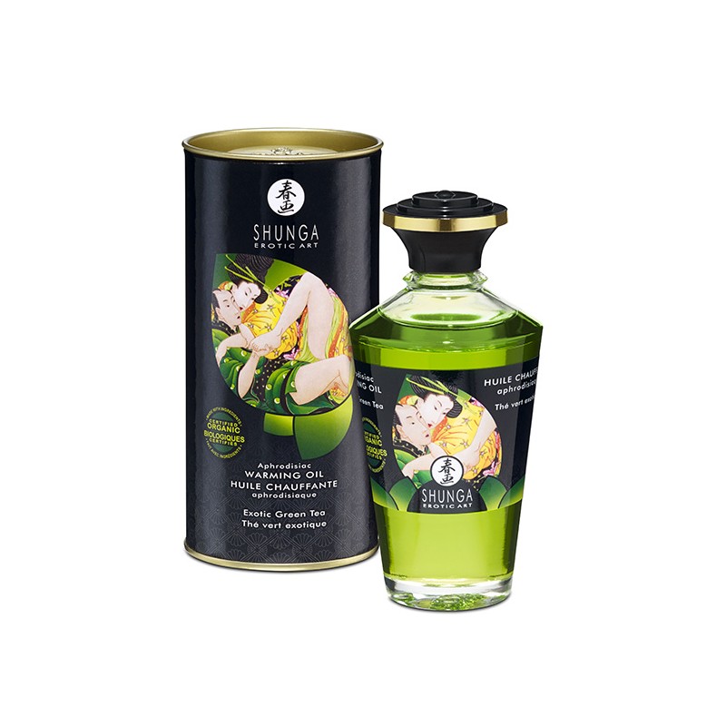 Shunga warming oil exotic green tea