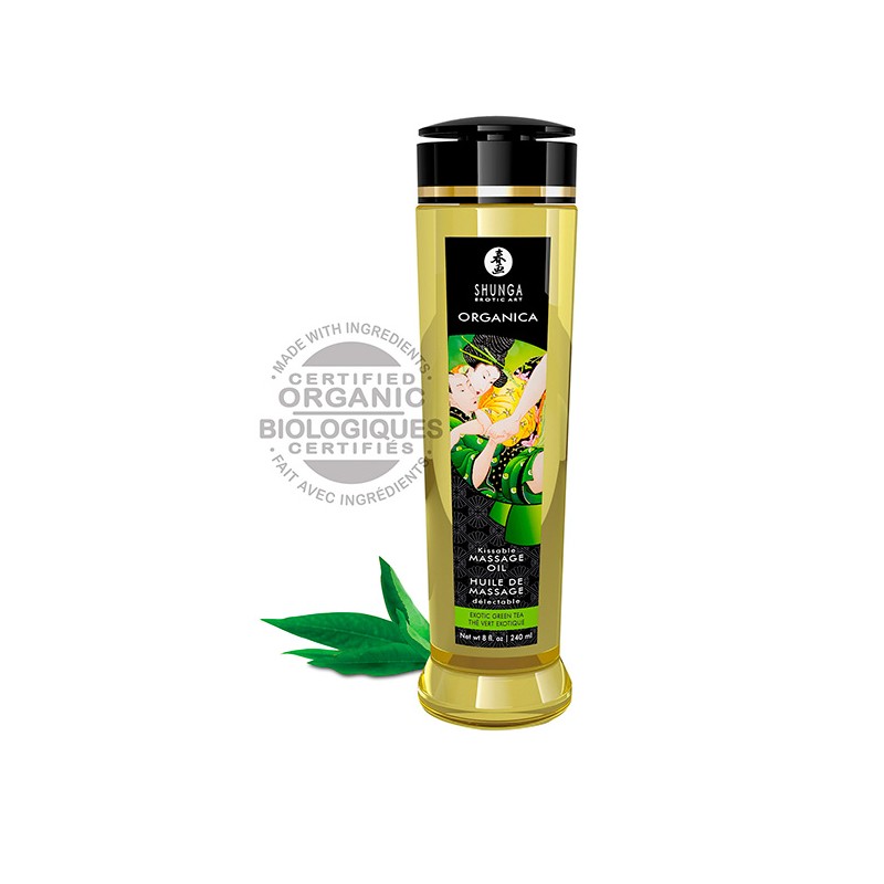Shunga massage oil organica exotic green tea