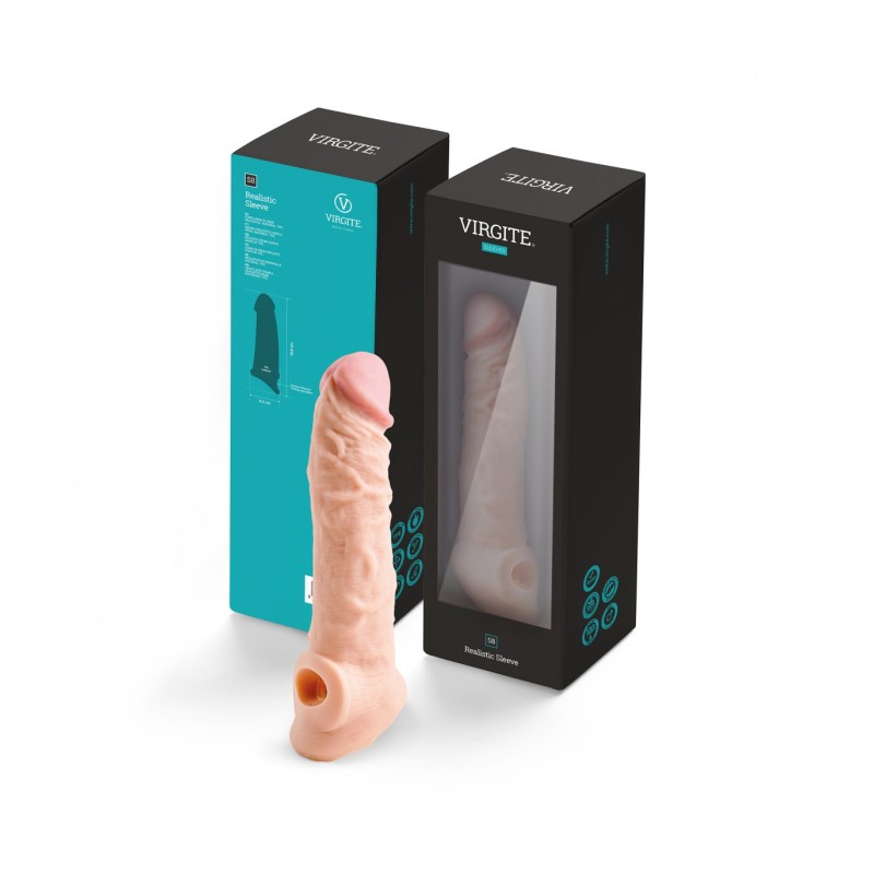 REALISTIC PENIS SHEATH S8 FLESH 19.8 CM