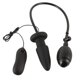 Inflatable vibrating butt plug
