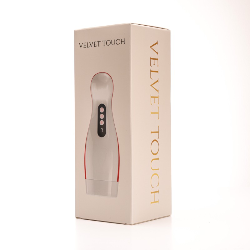 Velvet Touch masturbator z wibracją ssaniem cyberskóra ładowany usb biały