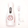 Velvet Touch masturbator z wibracją ssaniem cyberskóra ładowany usb biały