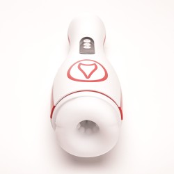 Velvet Touch masturbator z wibracją ssaniem cyberskóra ładowany usb biały
