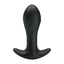 Party Up korek analny wibrujący silikonowy ładowany usb kolor czarny Keith