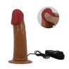 Party Up strap-on wibracje cyberkóra sterowany przewodowo kolor brązowy Nelson