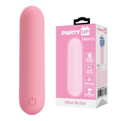 Party Up wibrator mini typ bullet ładowany usb kolor pudrowy różowy Henry