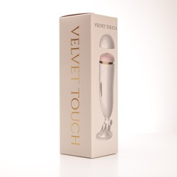 Velvet Touch masturbator z wibracją wagina  cyberskóra ładowany usb biały