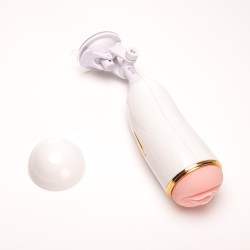 Velvet Touch masturbator z wibracją wagina  cyberskóra ładowany usb biały