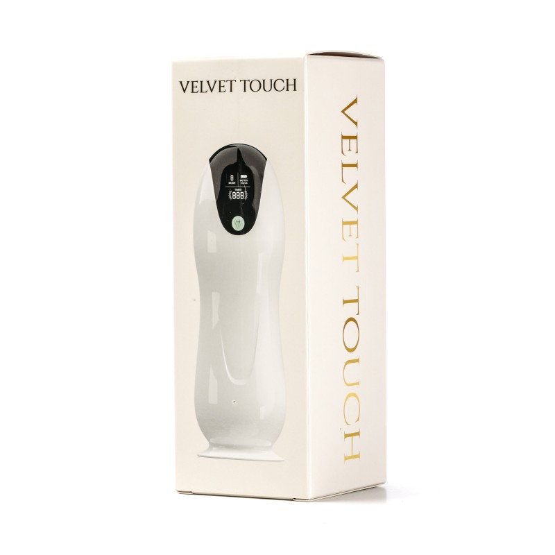 Velvet Touch masturbator z wibracją wagina cyberskóra ładowany usb biały