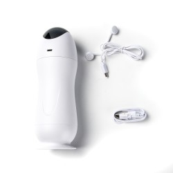 Velvet Touch masturbator z wibracją wagina cyberskóra ładowany usb biały