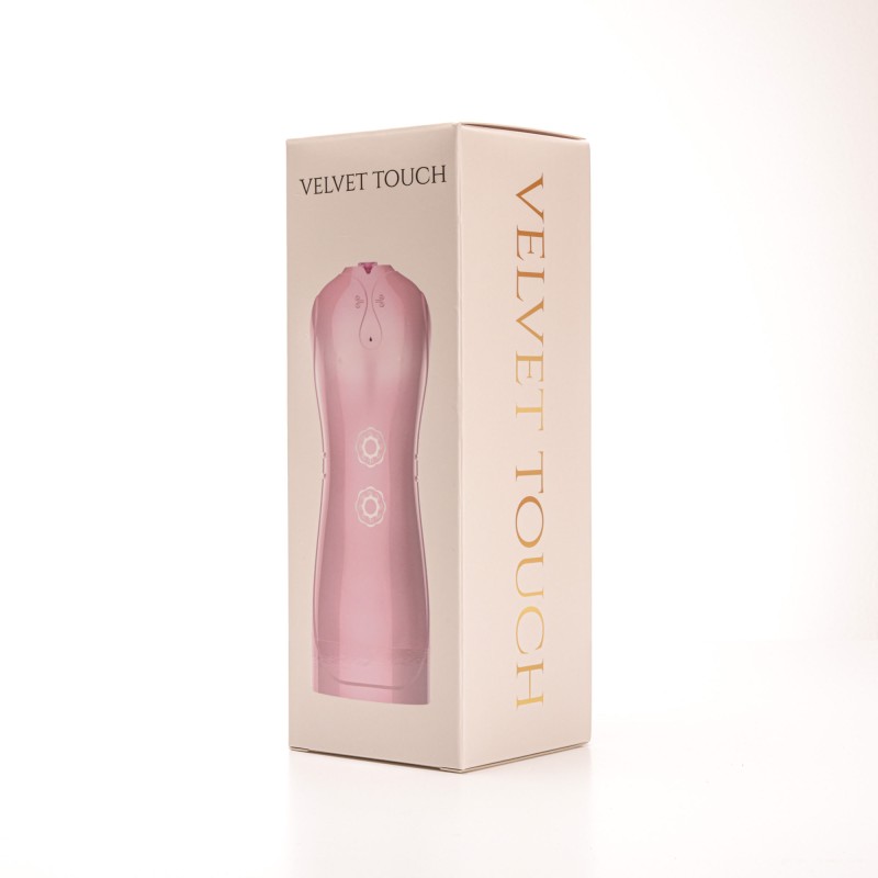Velvet Touch masturbator pulsacyjny z wibracją oraz efektami dźwiękowymi wagina cyberskóra ładowany usb różowy