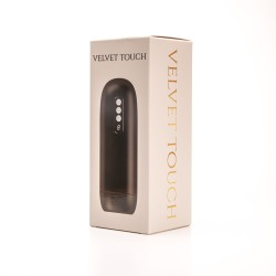 Velvet Touch masturbator z wibracją ssaniem cyberskóra ładowany usb czarny