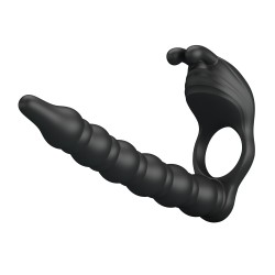 Party Up pierścień erekcyjny silikonowy wibrujący ładowany usb kolor czarny Marcus