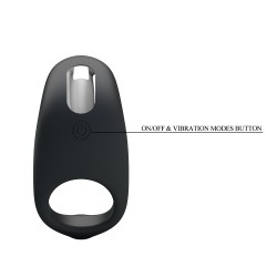 Party Up pierścień erekcyjny wibrujący silikonowy ładowany usb kolor czarny King